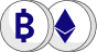 Showing both sides of bitcoin icon